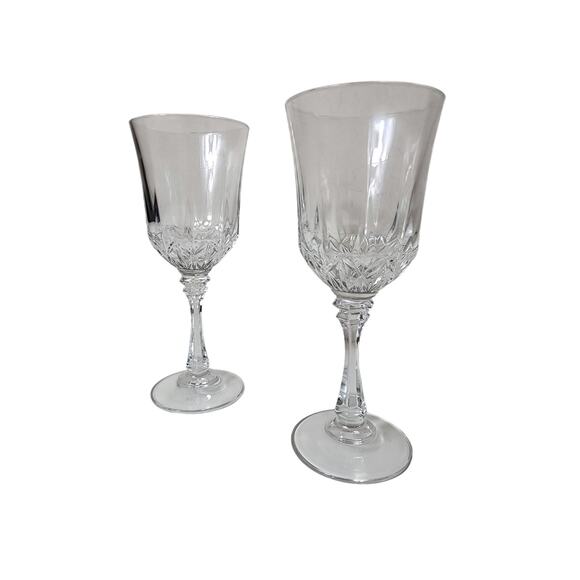 ST GEORGE American Heritage Water Wine Goblets Crystal 8" Tall Set of 2 - Picture 1 of 6